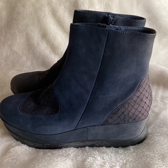 EUC CAMPER Leather Snakeskin Platform Booties Size 38 - Picture 4 of 17